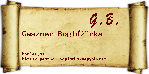Gaszner Boglárka névjegykártya