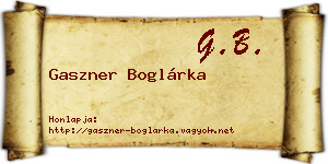 Gaszner Boglárka névjegykártya
