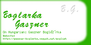 boglarka gaszner business card